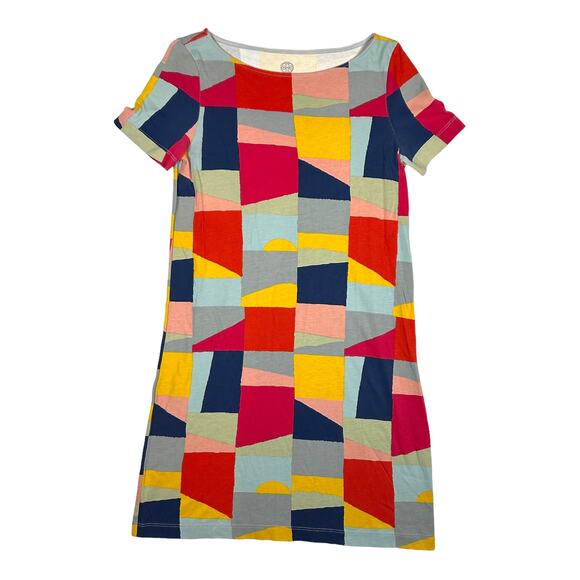 Tory Burch Dress Woman S Red Canyon Patchwork Print Colorscape Kimberly Pullover - Picture 1 of 10